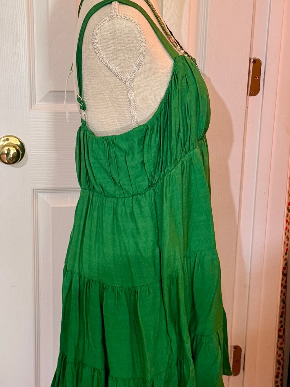 Express Green Tiered Midi Dress
